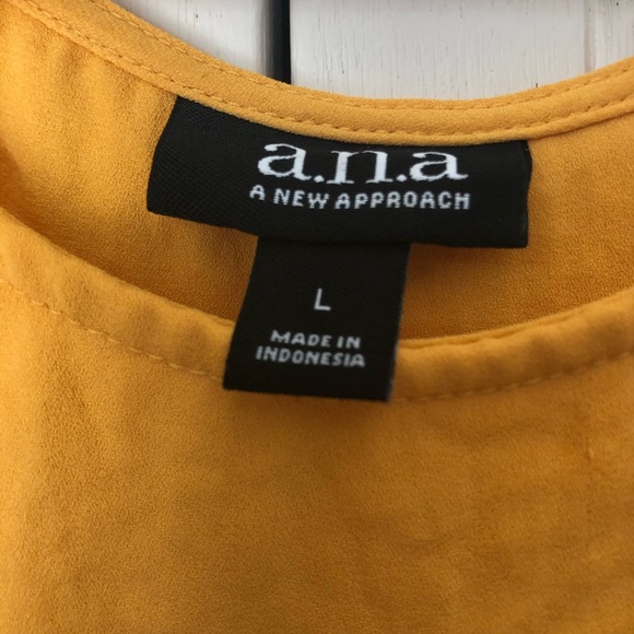 A.N.A. A New Approach Mustard Yellow Tank Top, L - Picture 3 of 4